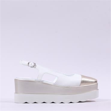 Marco Moreo Vienna Slingback Sandal - White Gold